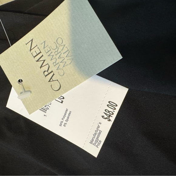 Carmen Marc Valvo Black Drape Front Sleeveless Zipper Shoulder New NWT Large - Picture 2 of 10